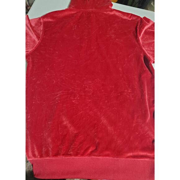 True Religion Mens Red Crushed Velour Budda Hoodie Size M Streetwear Hipster - Picture 10 of 11